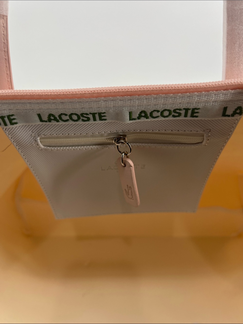 Lacoste Pink & White Logo Graphic Tote - Picture 9 of 13